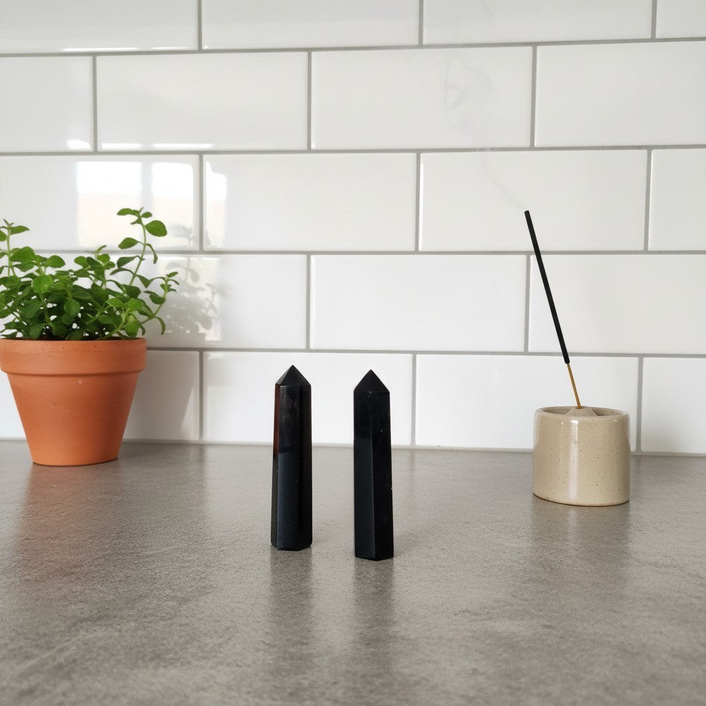 Black Obsidian Crystal Tower CLEARANCE