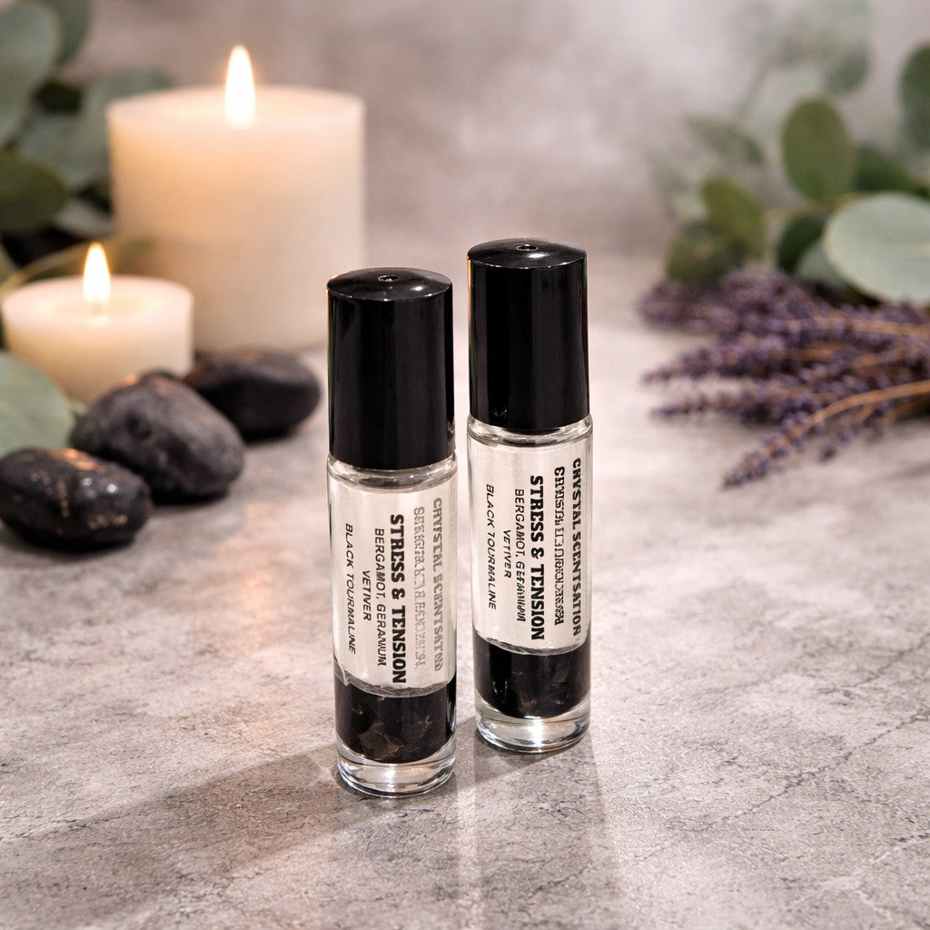 Stress and Tension Aromatherapy Roller with Black Tourmaline 10ml