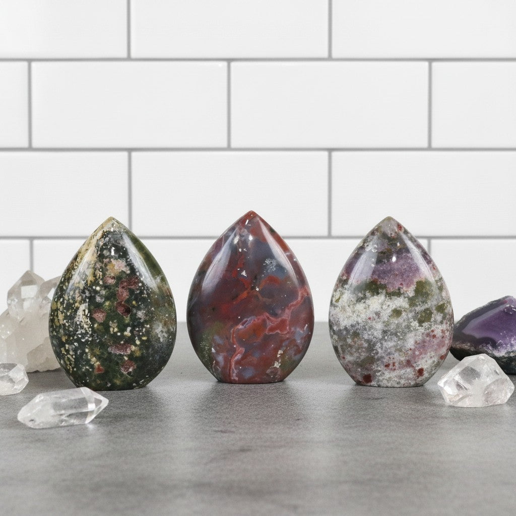 Madagascar Ocean Jasper Teardrop Crystal Point (9cm-10cm)